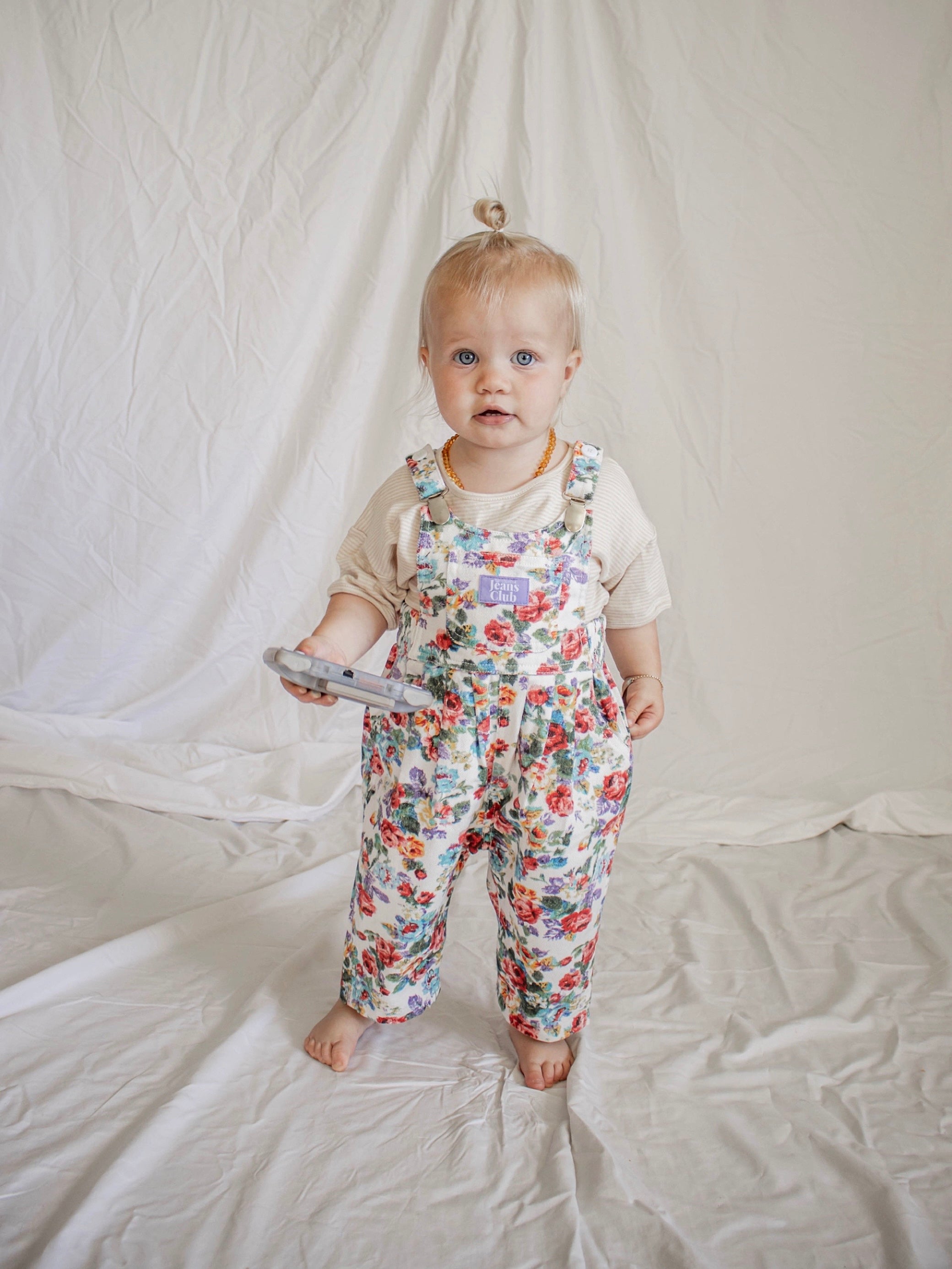 Bowie Bubble Overall - Floral Denim – Twin Collective Kids