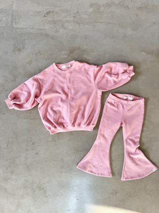 Fleecy Flare Set - Pink
