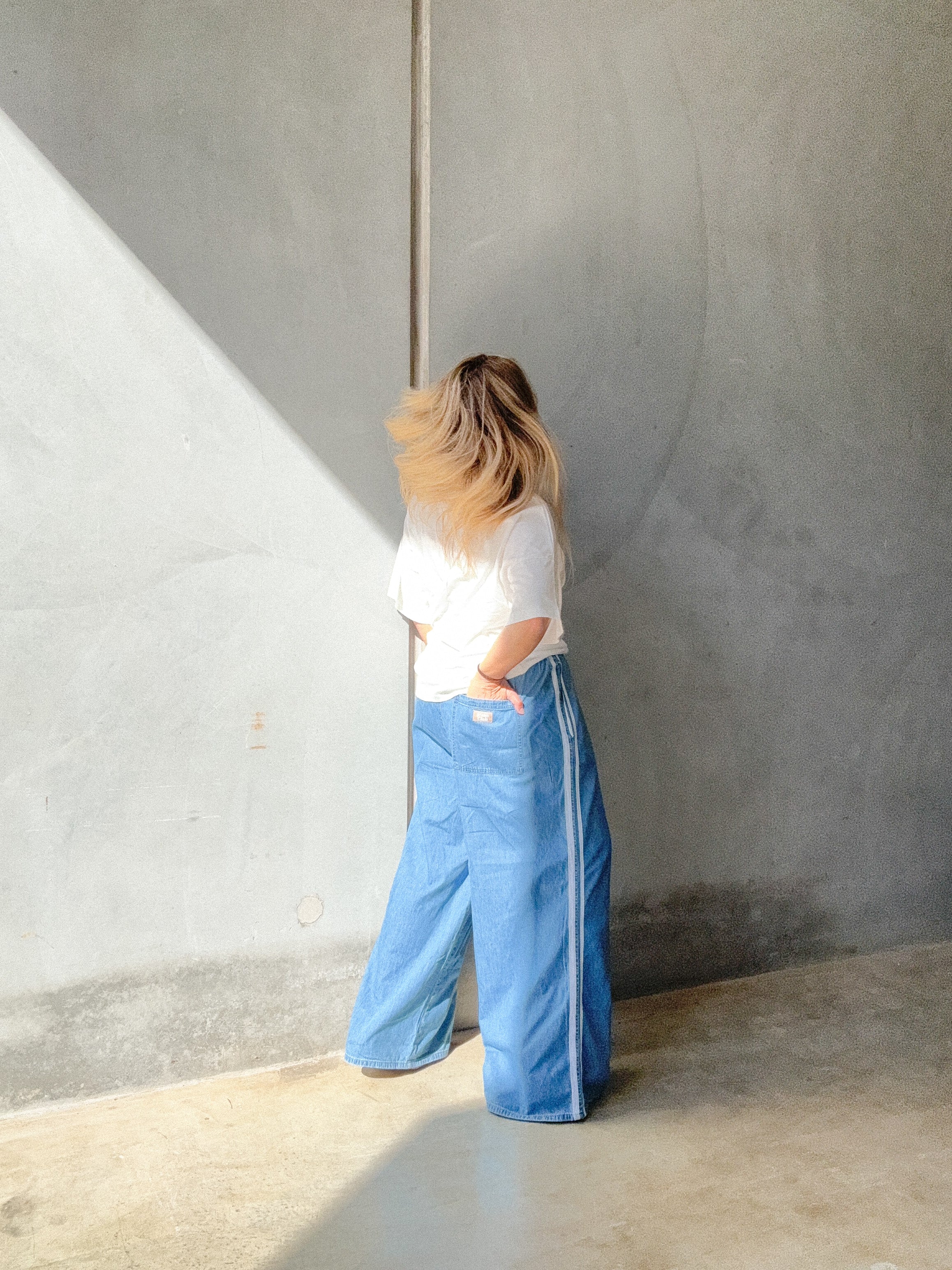 Kids Tricky Track Pant - Denim Side Stripe – Twin Collective Kids