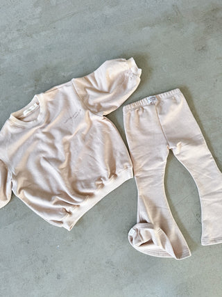 Fleecy Flare Set - Beige