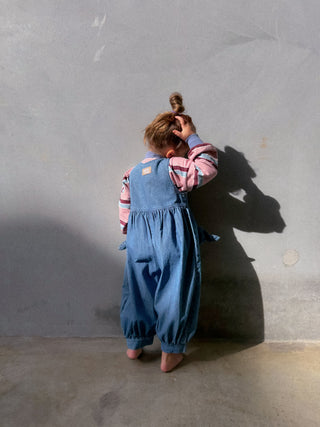 Bubble Bow Overall - Lucky Blue