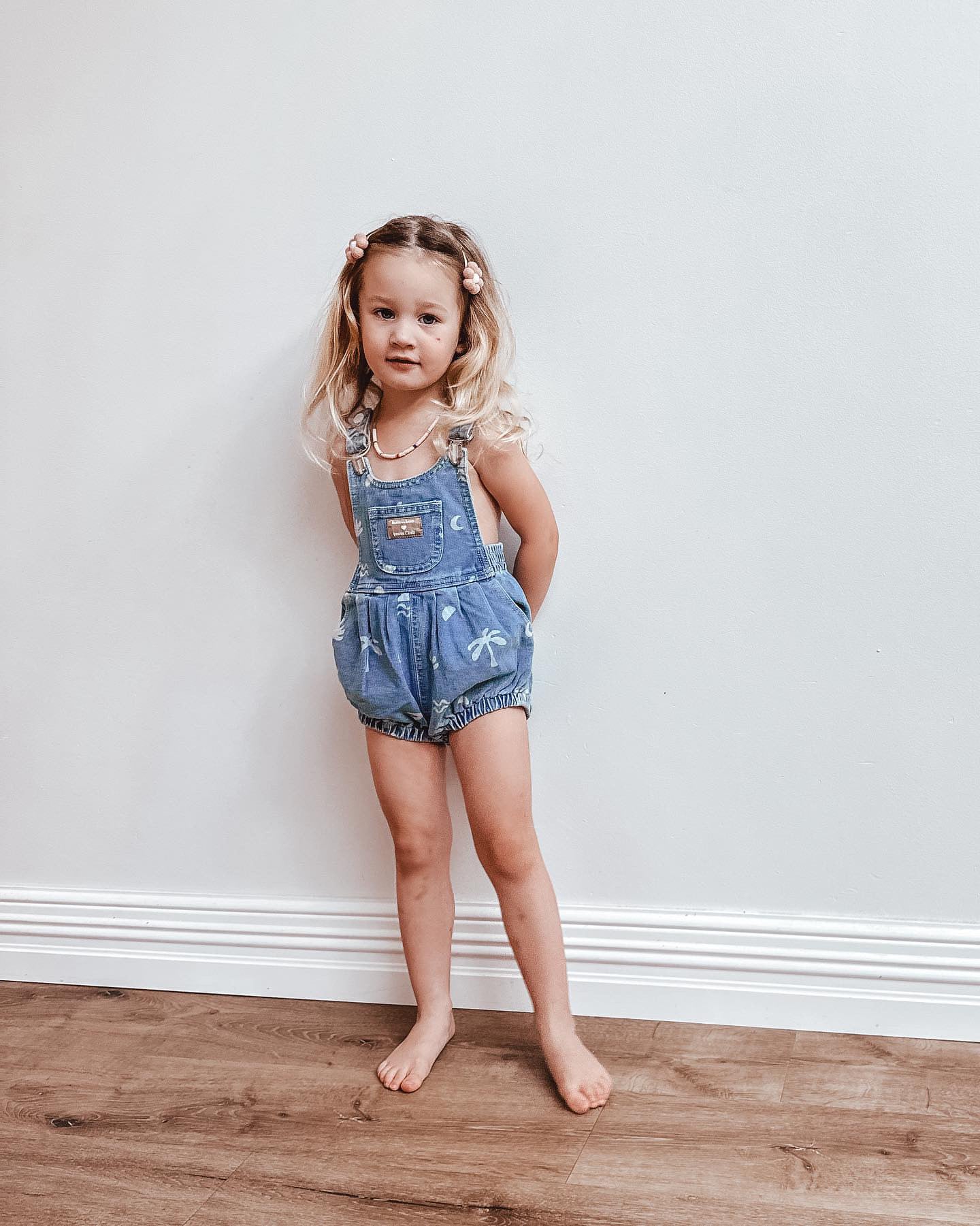 Bowie Bubble Romper - Cali Print Denim – Twin Collective Kids