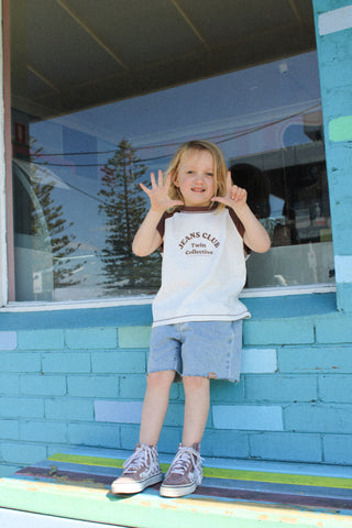 Retro Raglan Tank - Brown