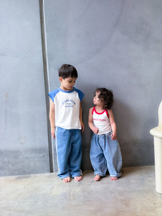 Retro Raglan Tank - Blue