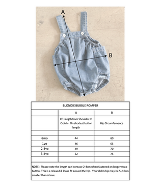 Blondie Bubble Romper - Blue Tide