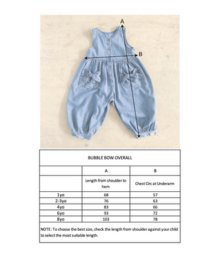 Bubble Bow Overall - Lucky Blue