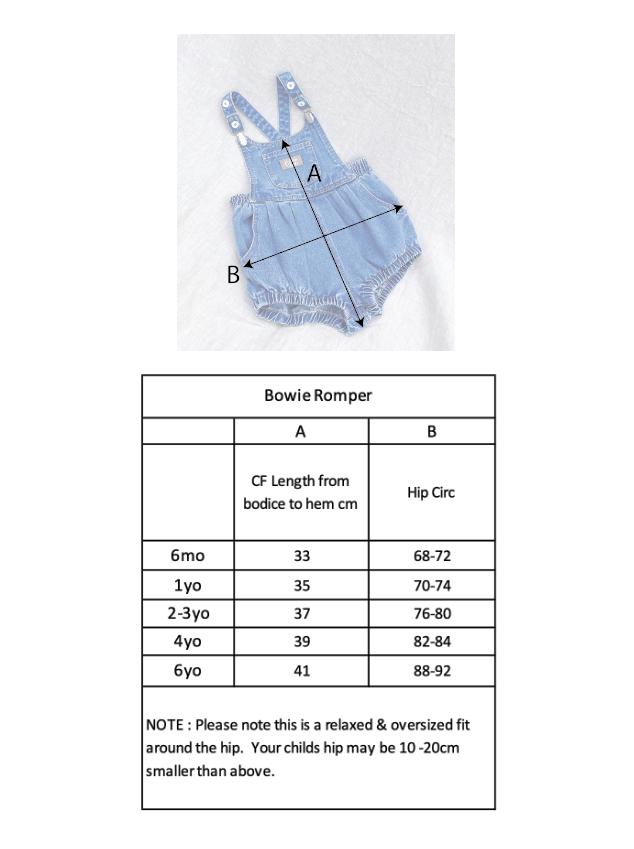 Bowie Bubble Romper - Cali Print Denim