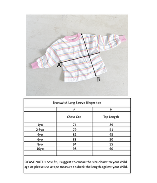 Brunswick Long Sleeve Ringer Tee -Brown Stripe