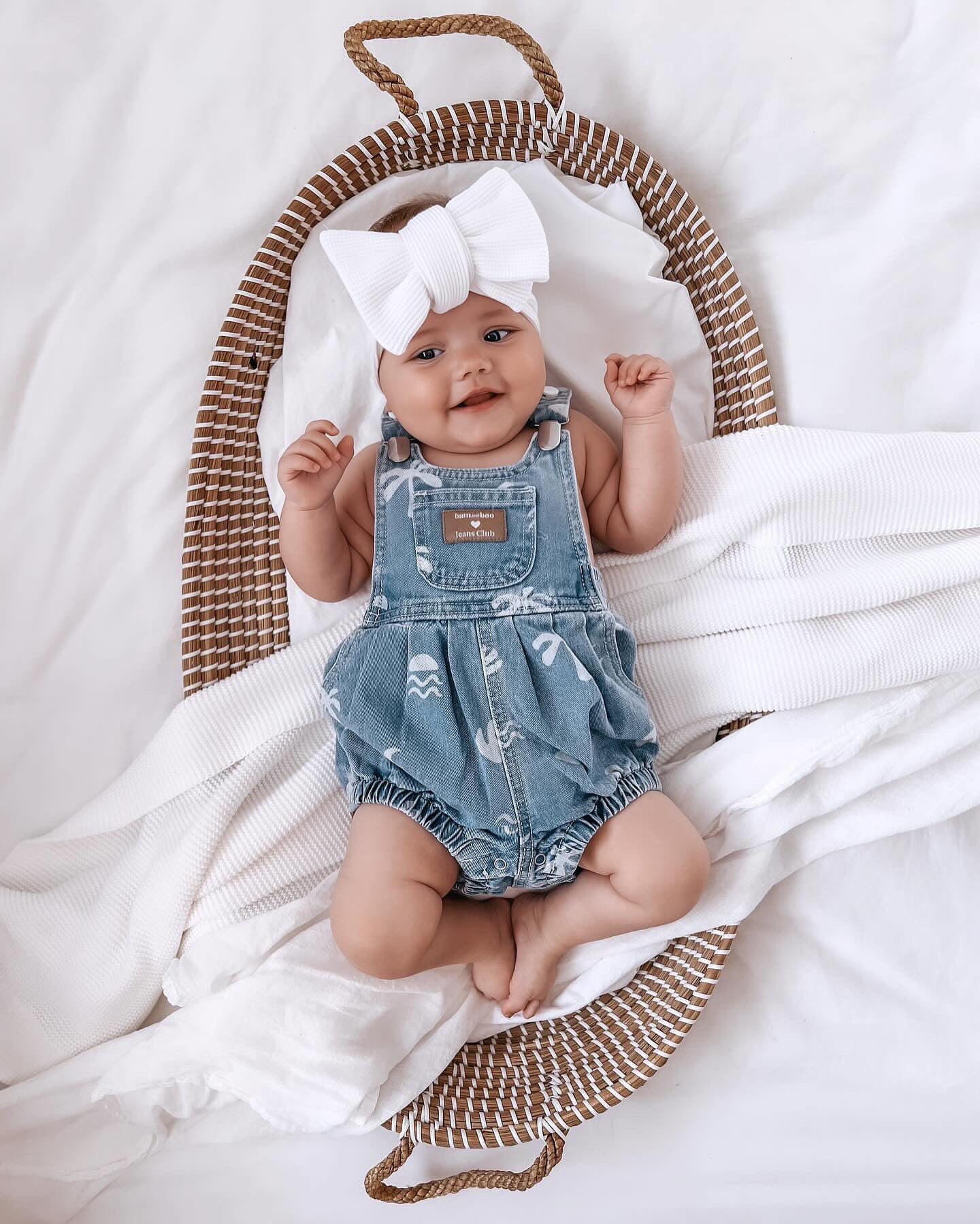 Bowie Bubble Romper - Cali Print Denim – Twin Collective Kids