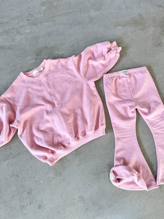 Fleecy Flare Set - Pink