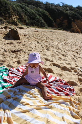 Bowie Bubble Romper - Pink Stripe
