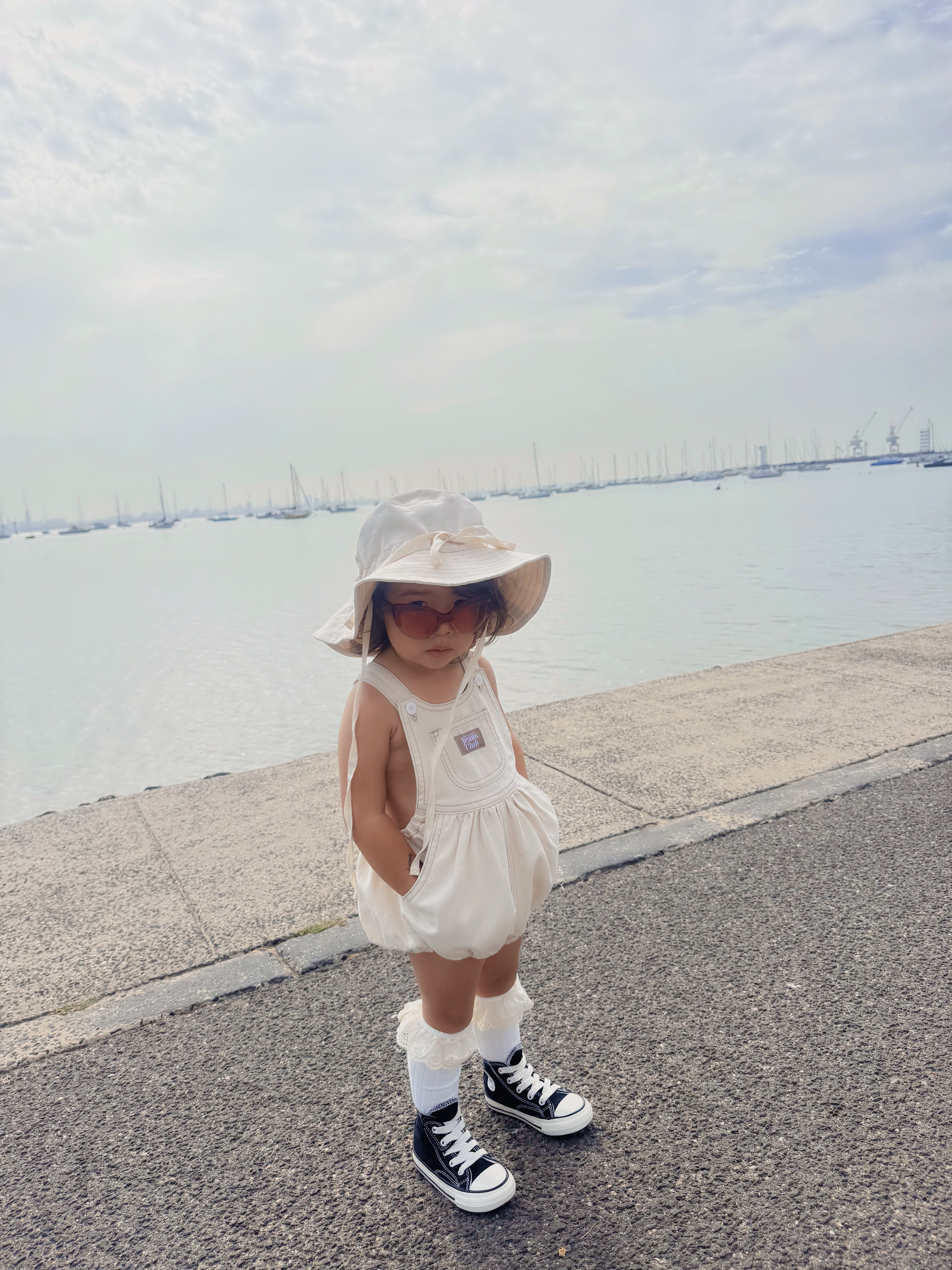 Bowie Bubble Romper - New Natural – Twin Collective Kids
