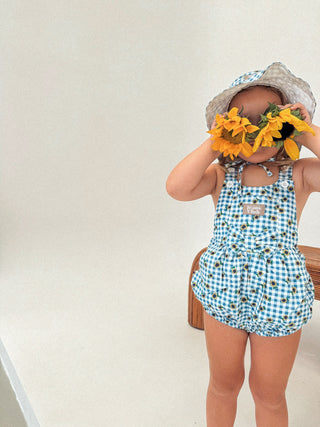 Bowie Bubble Romper - Sunflower Check