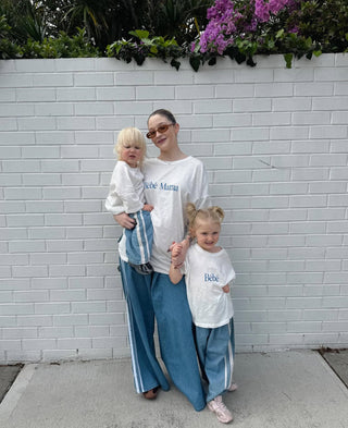 Mama & Mini Tricky Track Pant - Denim Side Stripe