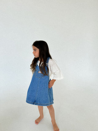 Patti Pinafore Dress - Island Blue