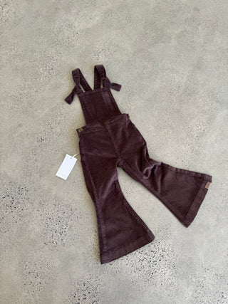 Farrah Flare Overall - Brown Cord