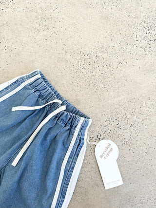 WS Mama & Mini Tricky Track Pant - Denim Side Stripe
