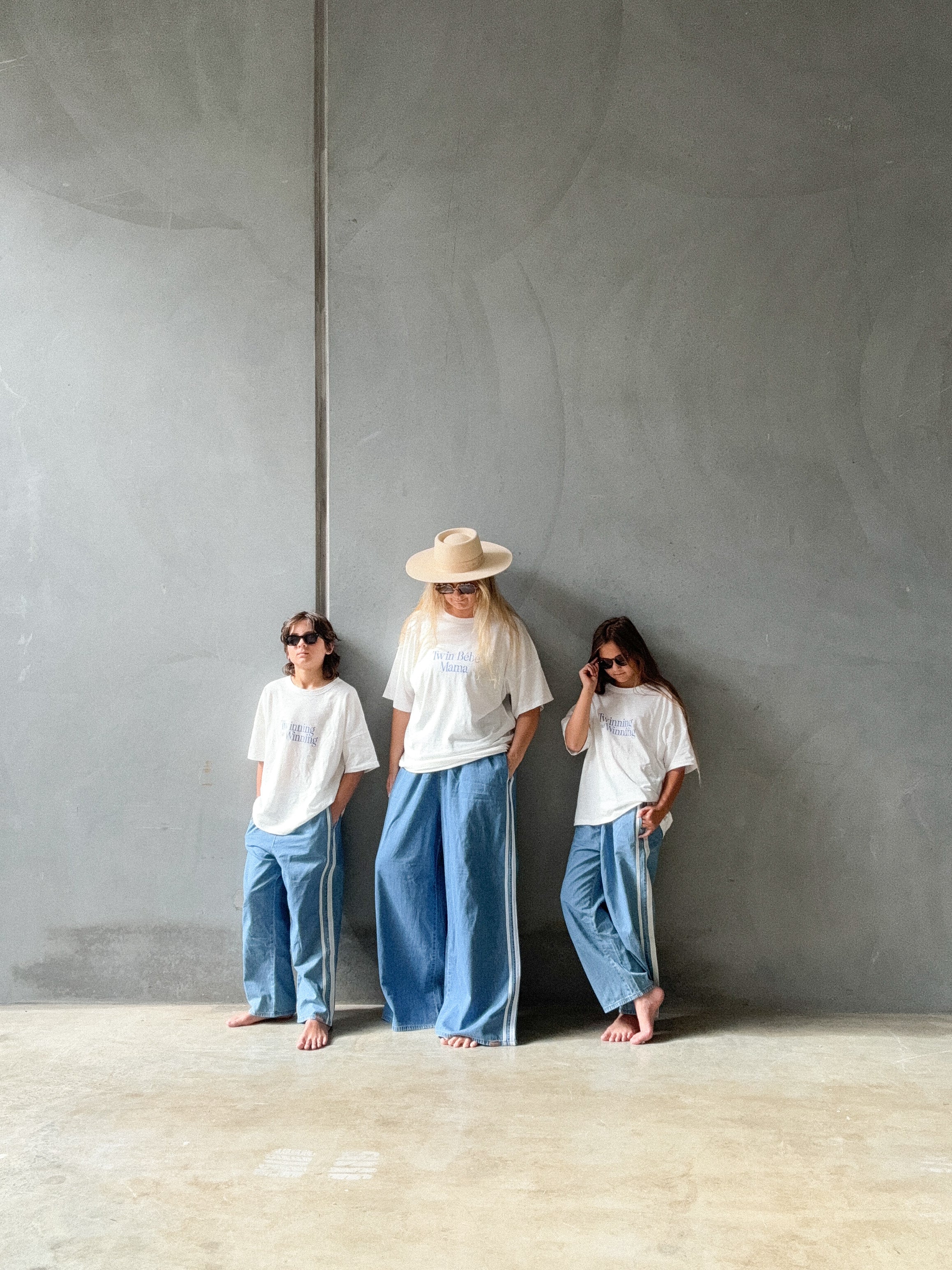 Kids Tricky Track Pant - Denim Side Stripe – Twin Collective Kids