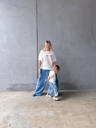 WS Mama & Mini Tricky Track Pant - Denim Side Stripe