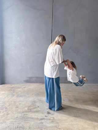 WS Mama & Mini Tricky Track Pant - Denim Side Stripe