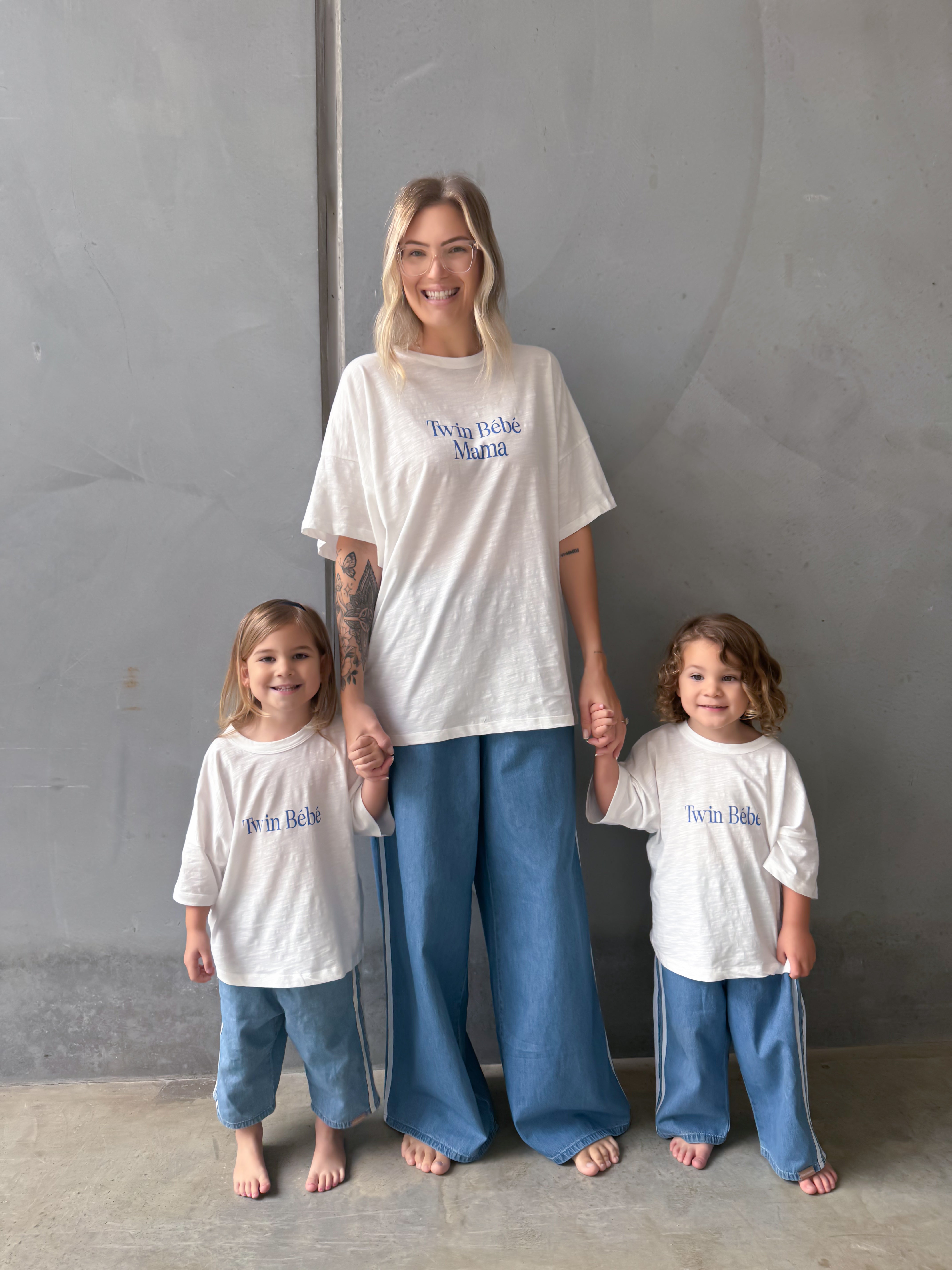 Twin Bebe Mama & Mini Tees - Blue – Twin Collective Kids