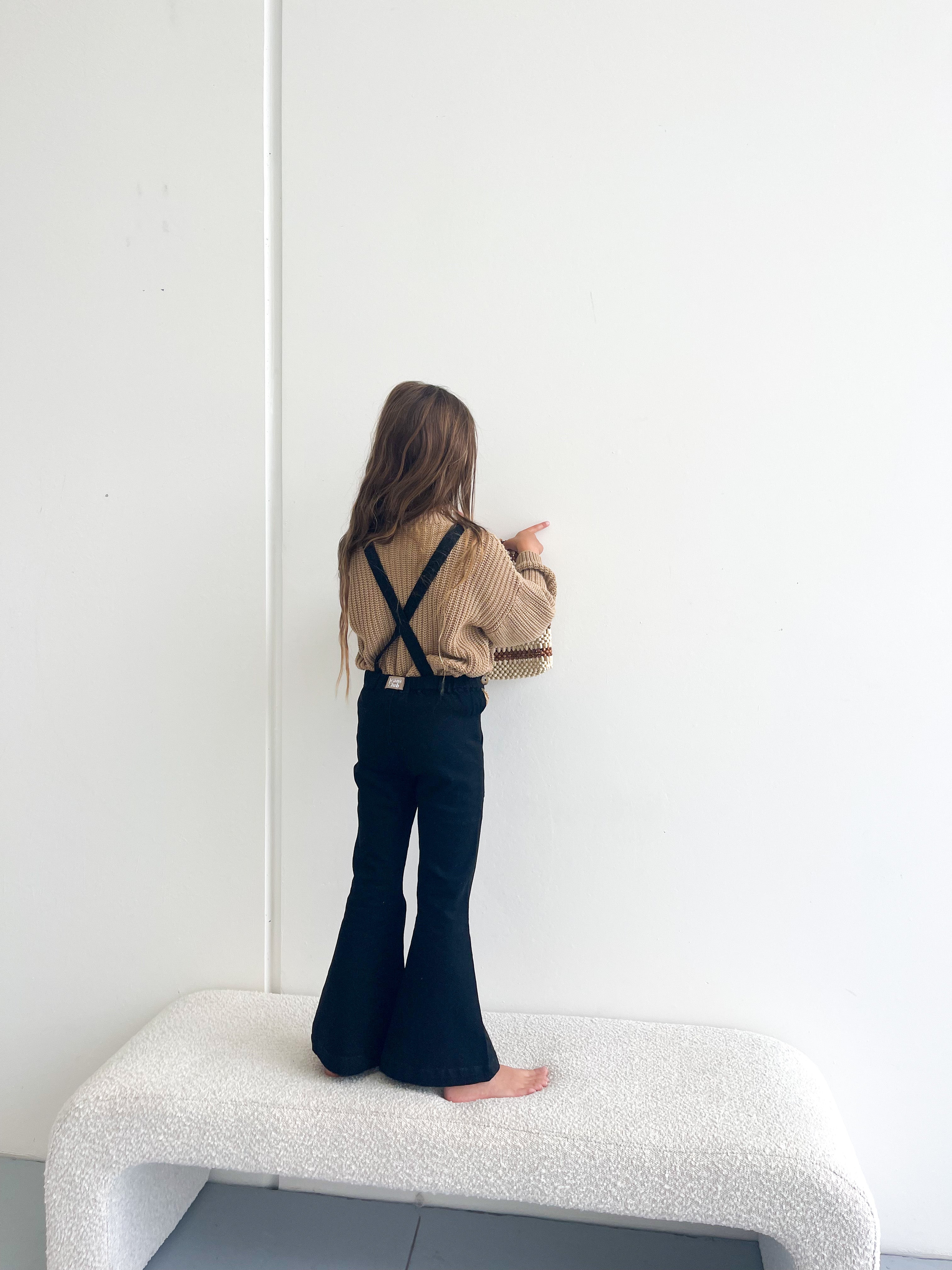 Farrah Flare Overall - Faded Black