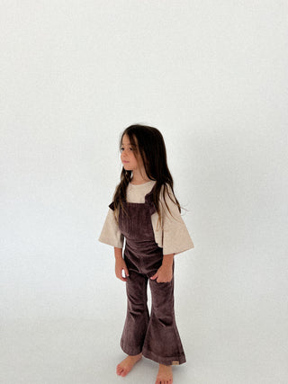 Farrah Flare Overall - Brown Cord