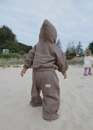 Logo Hoodie Set- Mocha Brown - size 10y