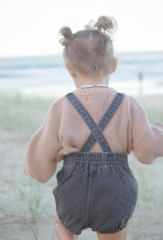 Bowie Bubble Romper - Washed Black