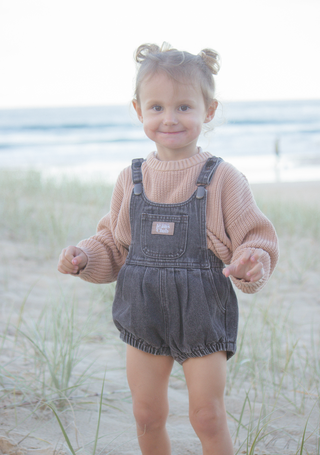 Bowie Bubble Romper - Washed Black