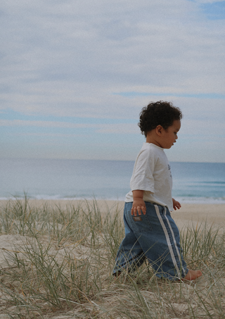 Tricky Track Pant - Side Stripe Blue