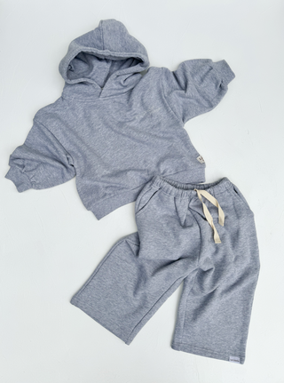 Logo Hoodie Set- Grey Marle