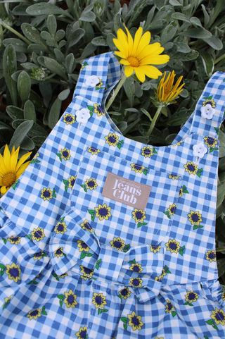 Bowie Bubble Romper - Sunflower Check