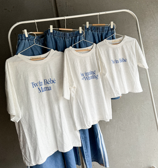 Twin Bebe Mama & Mini Tees - Blue
