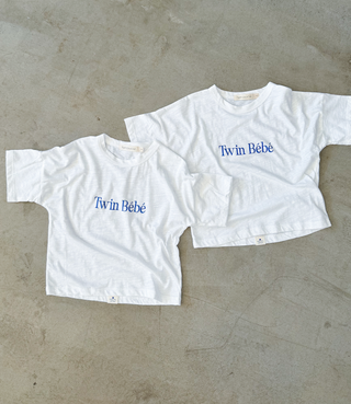 Twin Bebe Mama & Mini Tees - Blue