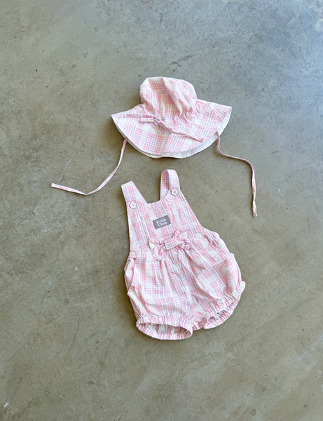 Bowie Bubble Romper - PINK CHECK – Twin Collective Kids