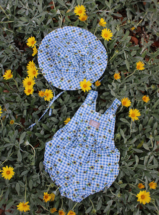 Bowie Bubble Romper - Sunflower Check