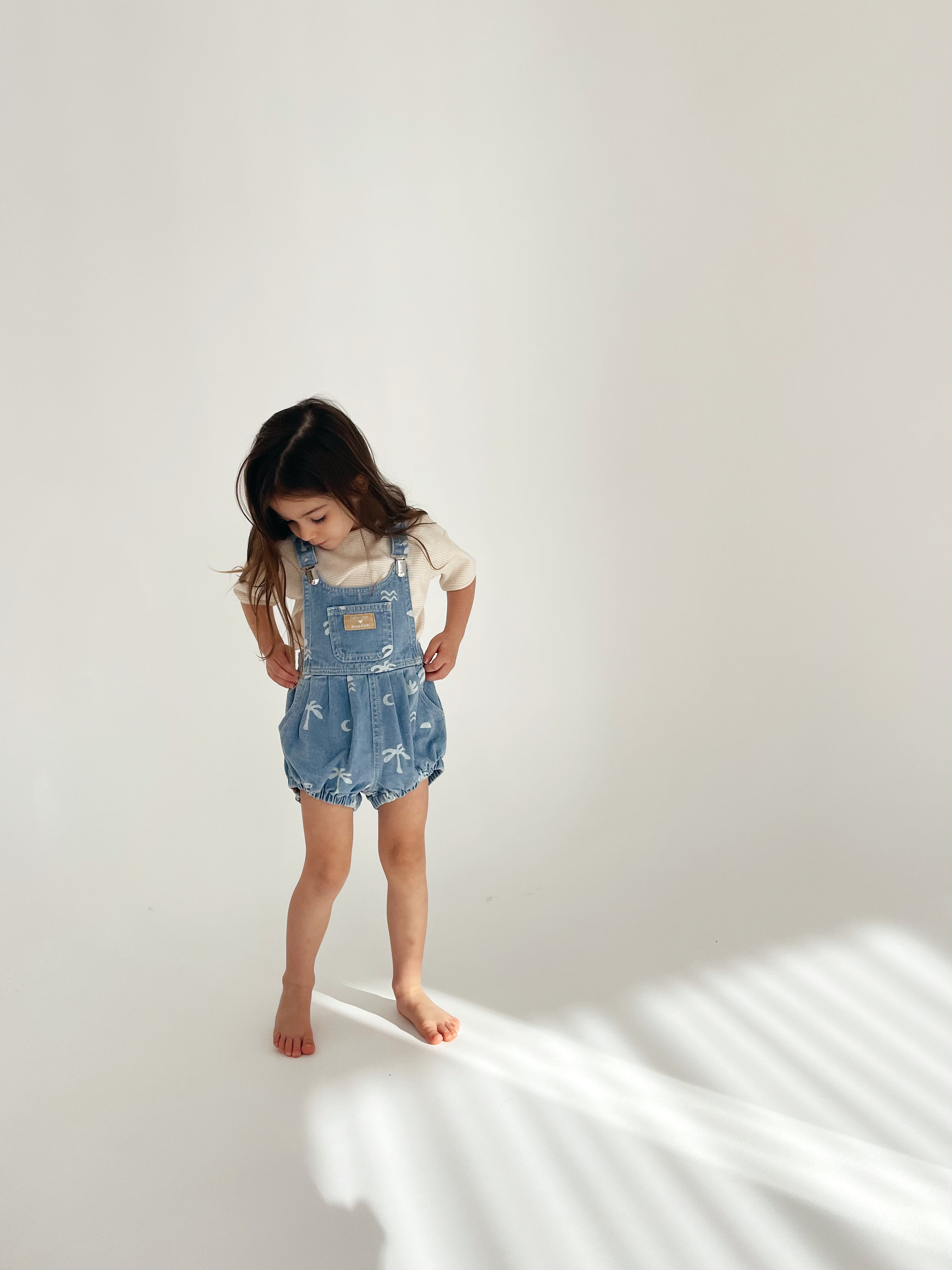 Bowie Bubble Romper - Cali Print Denim