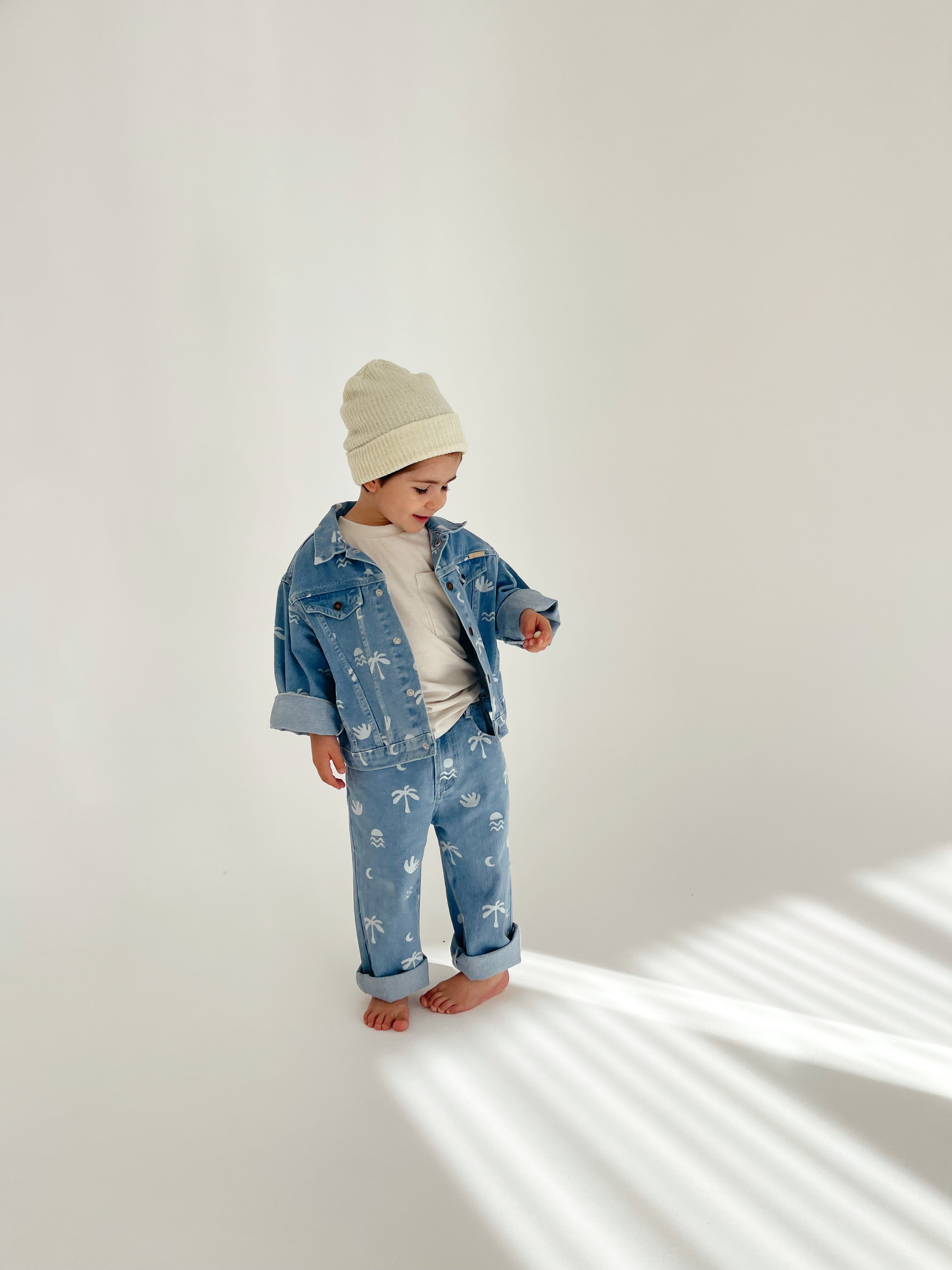 Trucker Jacket- Cali Print Denim