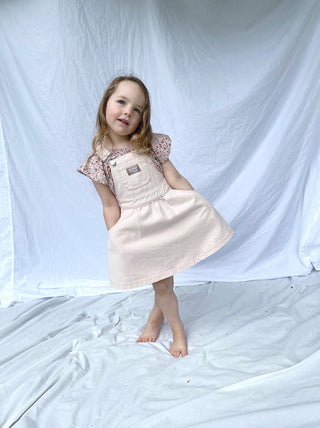 Dreamer Denim Dress - Cream Pink - Size 10yo left