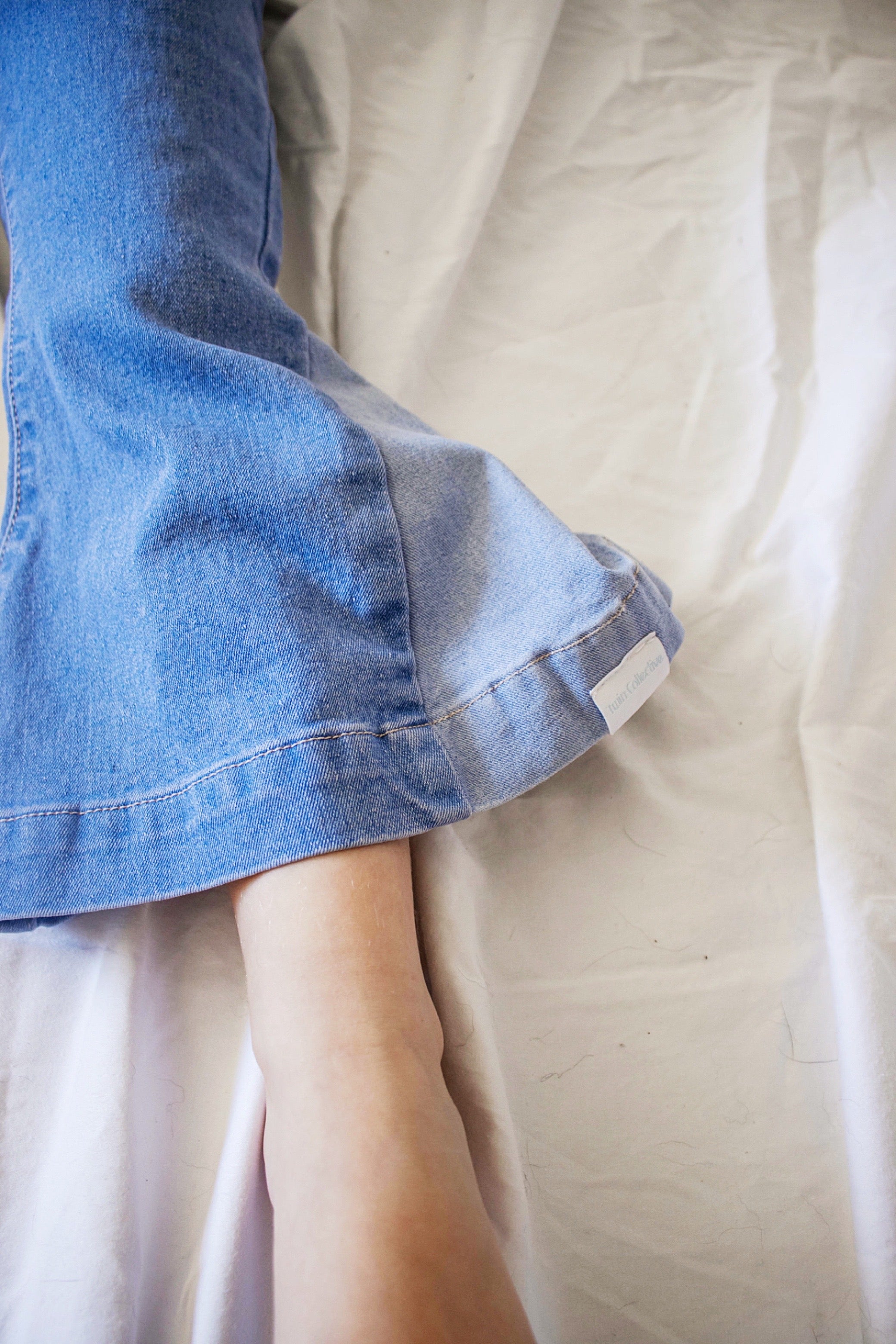 Farrah Flare Overall - Side Wedge Blue