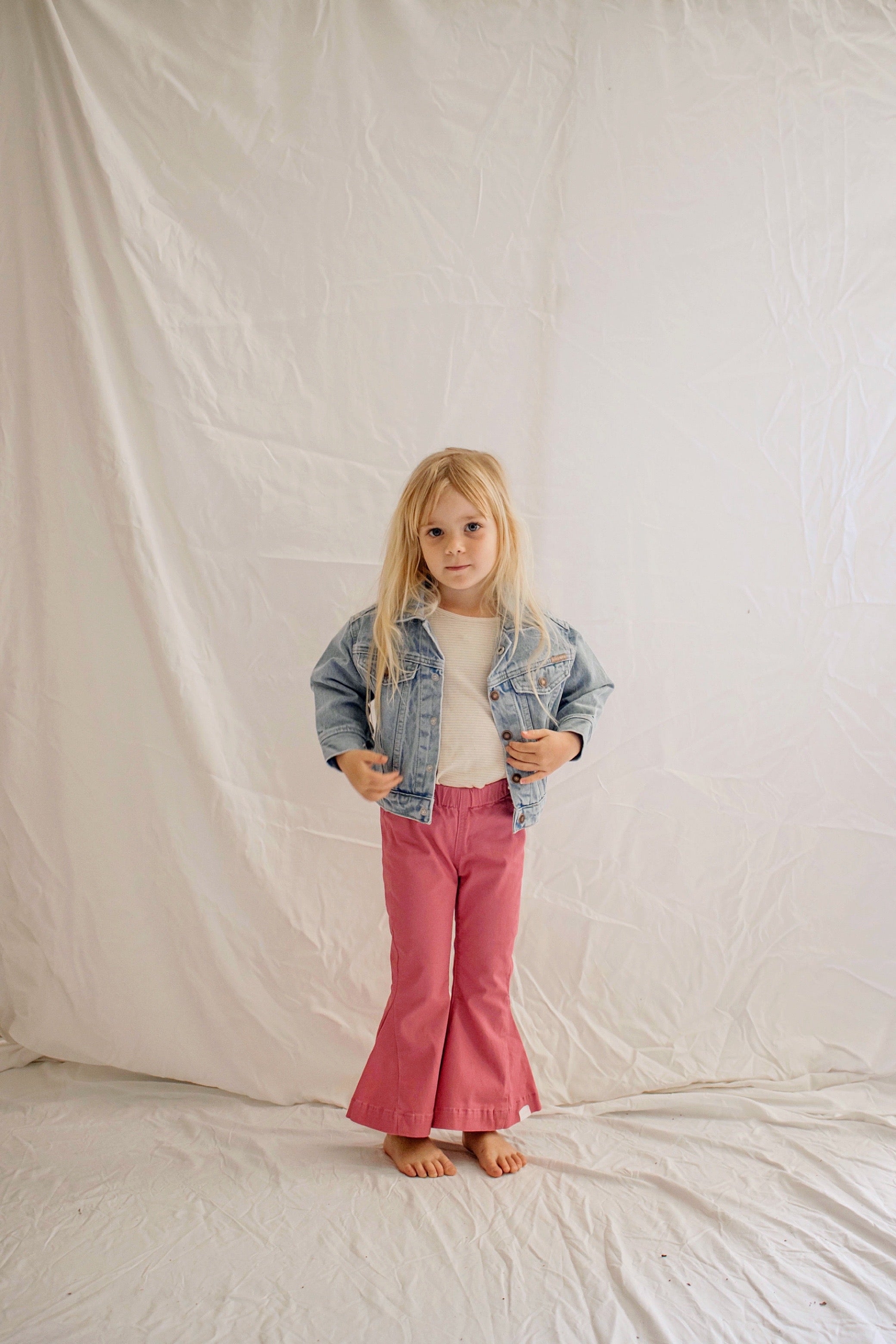 Farrah Flare Jean - Side Wedge Pink