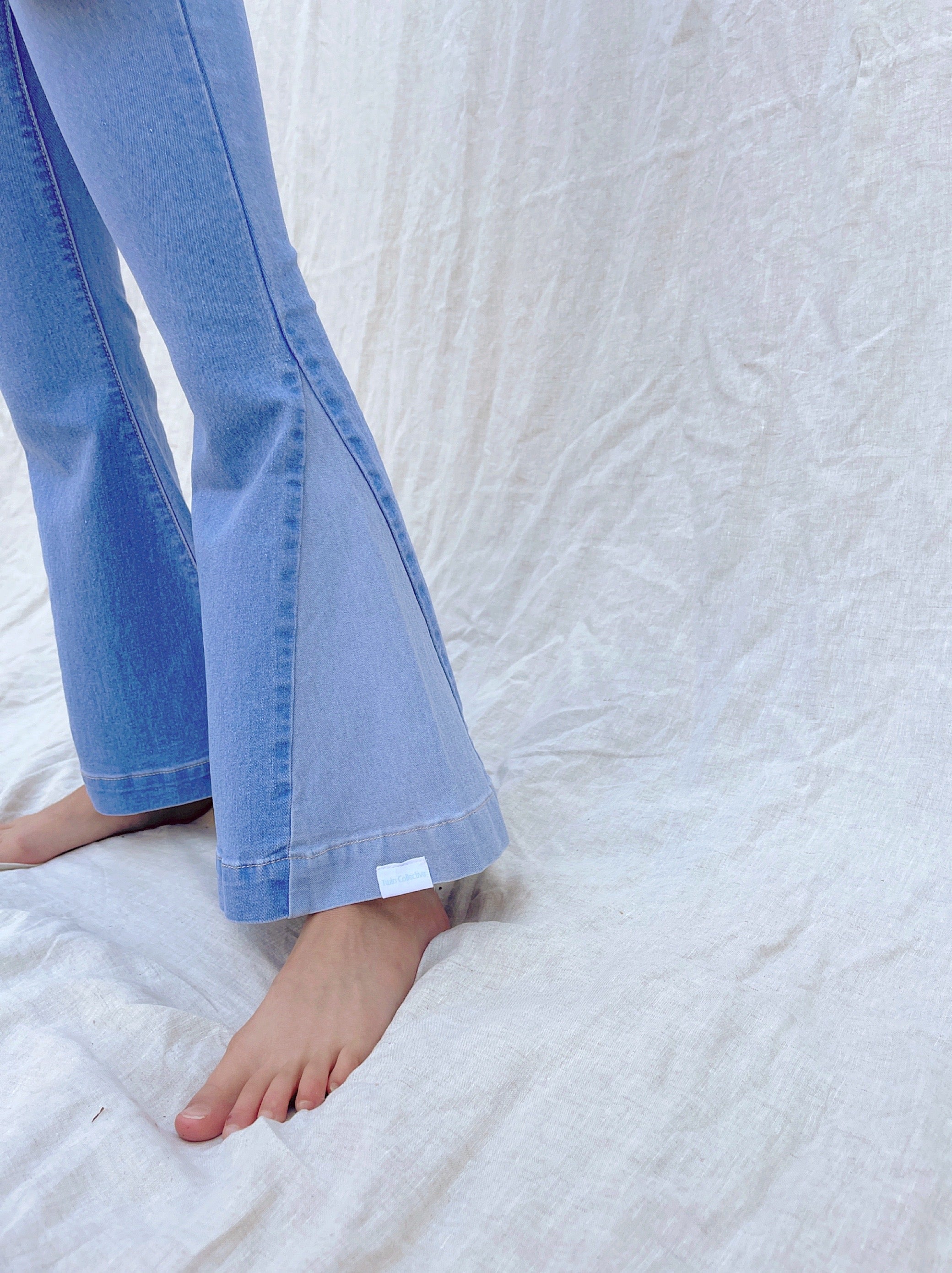 Farrah Flare Overall - Side Wedge Blue