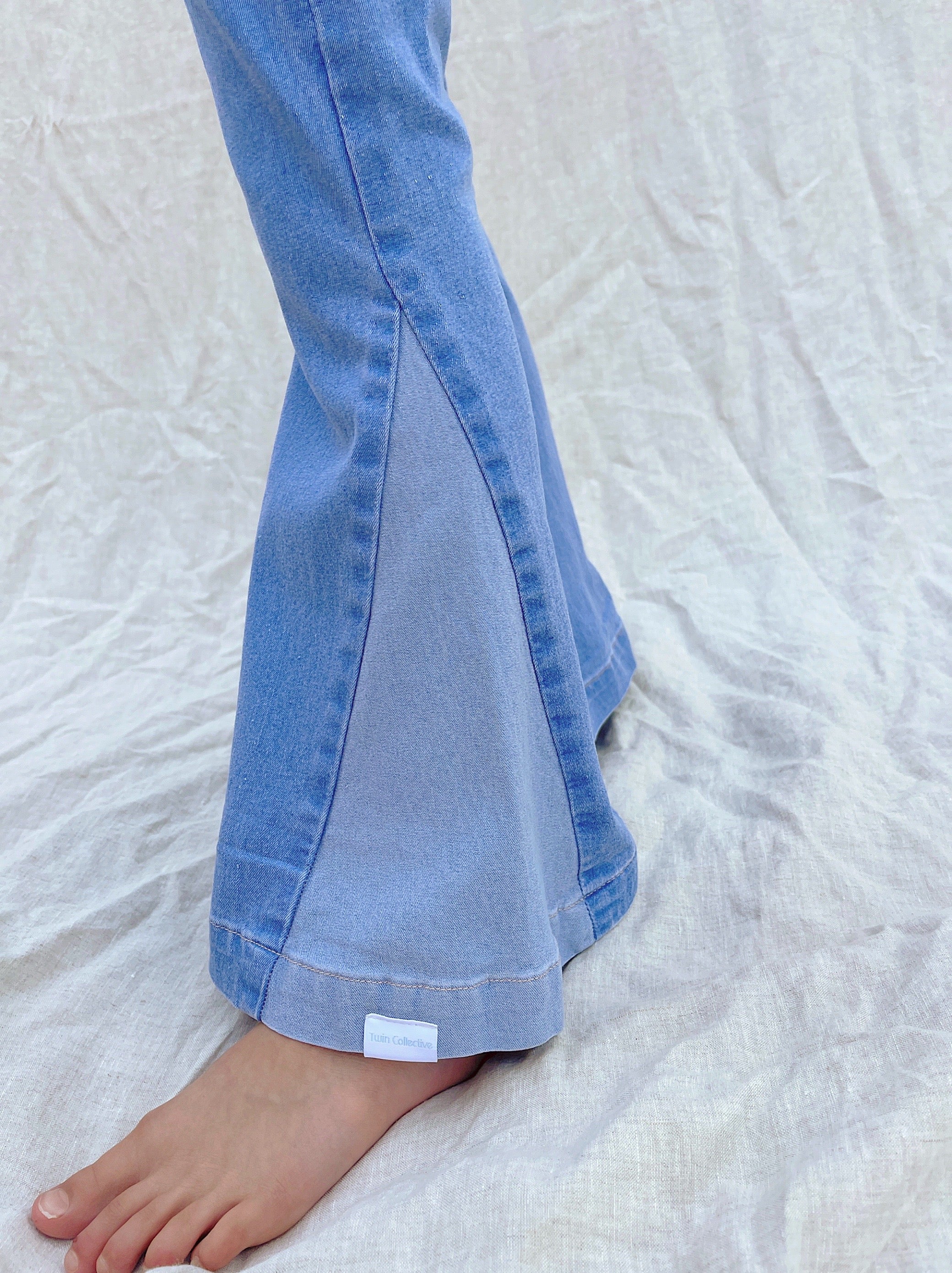 Farrah Flare Jean - Side Wedge Blue