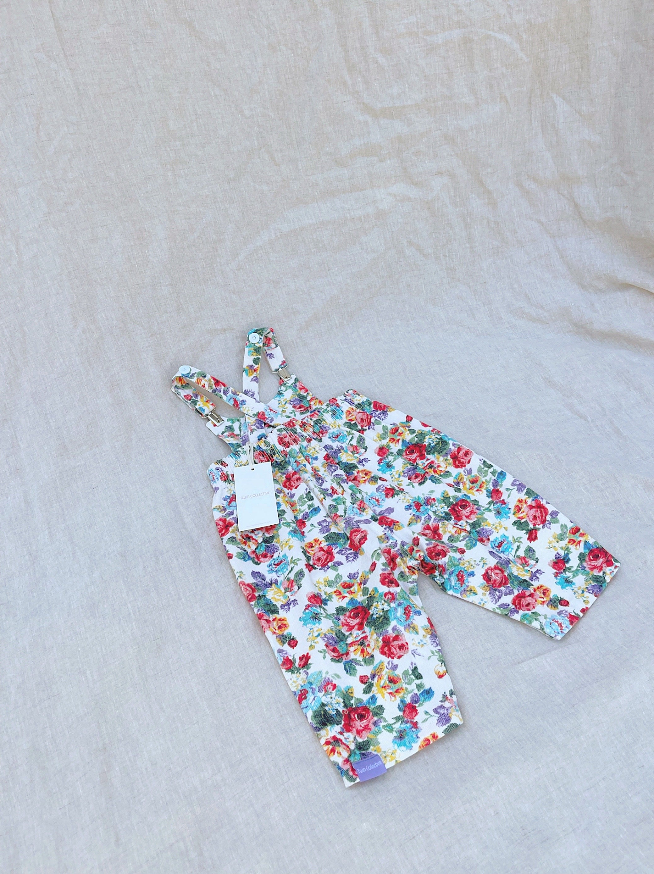 Bowie Bubble Overall - Floral Denim – Twin Collective Kids