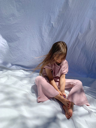 Lounge Club Flare Set - Dusty Pink Terry Towelling