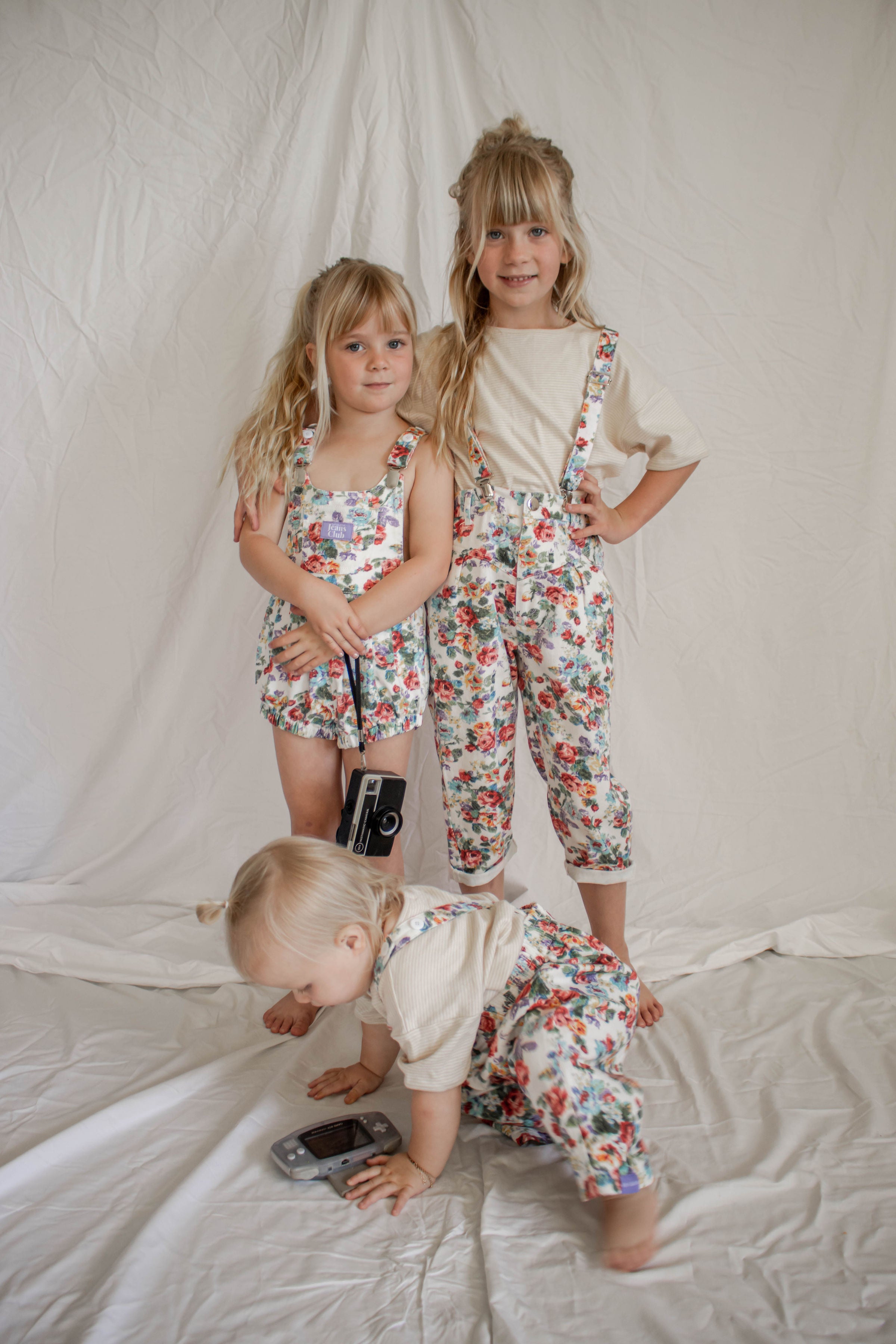 Bowie Bubble Overall - Floral Denim – Twin Collective Kids