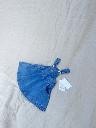 Dreamer Denim Dress - Ocean Blue Hemp Denim- sizes 10yo & 12yo Left