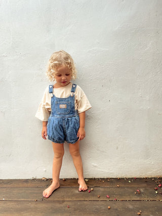 Bowie Bubble Romper - Ziggy Blue Hemp Denim - SAMPLE SALE