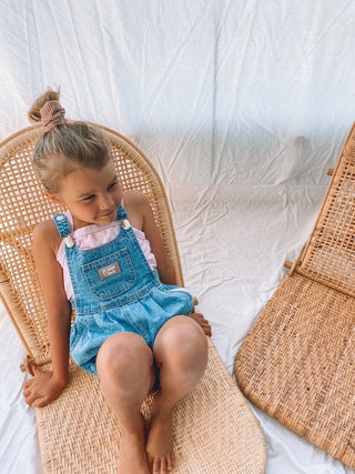 Bowie Bubble Romper - Ziggy Blue Hemp Denim - SAMPLE SALE